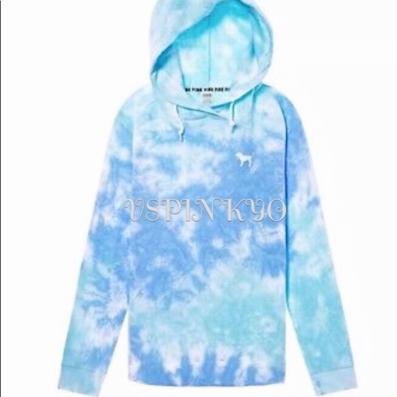 Victoria’s Secret Pink Tie Dye Crossover Hoodie - Picture 2 of 3